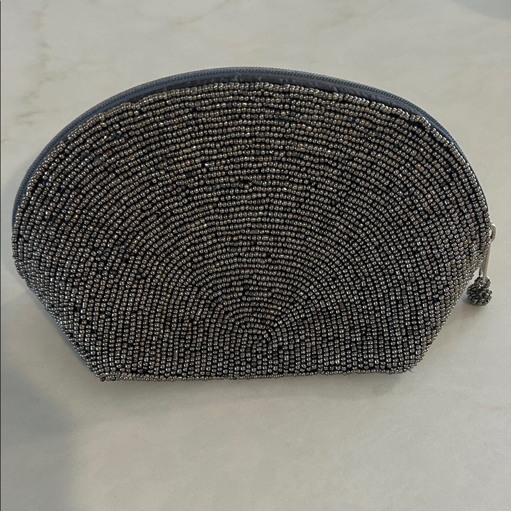 Beaded Zipper Pouch/ Cosmetic Bag/ Women's‎